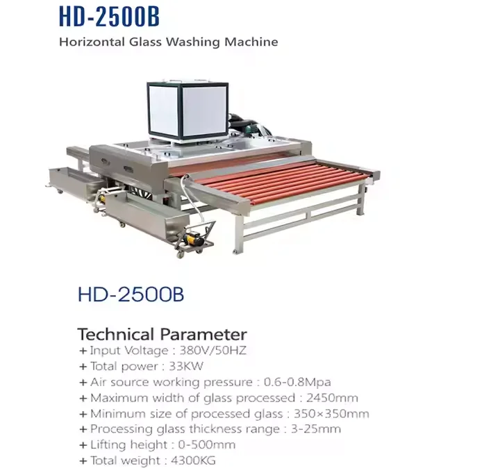 Horizontal glass washing machines are sold on the market