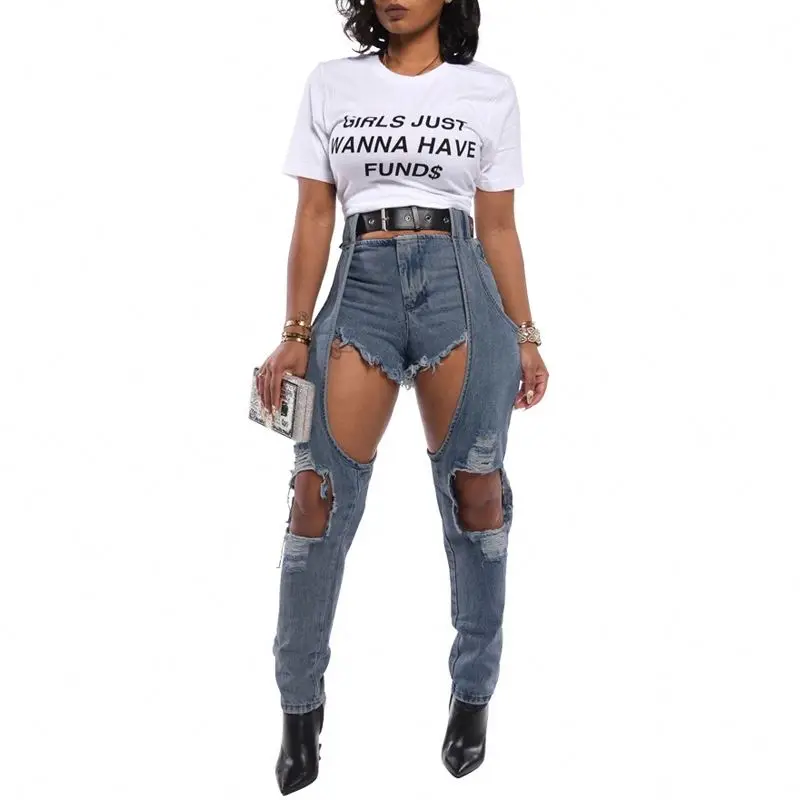 
CA0516A fashion apparel manufacturers clothing supplier streetwear women pants jeans trousers clothes 