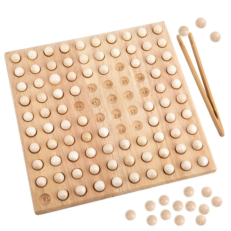 Kids Wooden Clip Beads Educational Number Board Toys