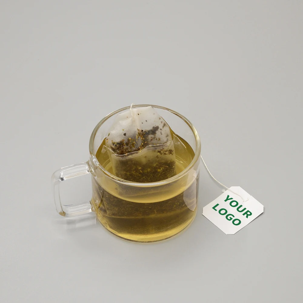 Customizable outer packaging of herbal tea with label paper tea bag