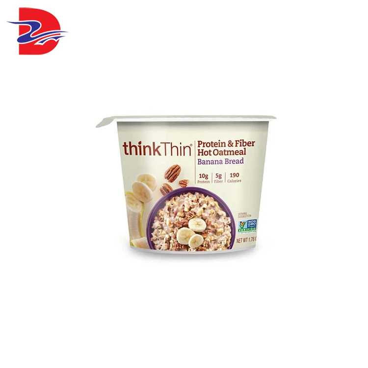 Индивидуальная пластиковая тарелка с двойными стенками для напитков, печать для маффинов, овсянки, одноразовая упаковочная бумажная тарелка