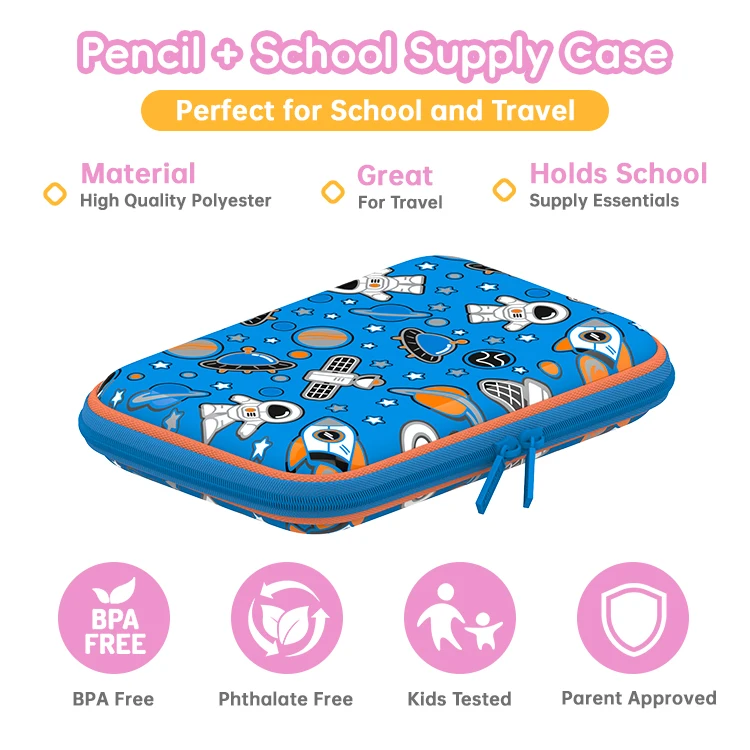 Kids Student Stationery School Cute boys space pencil case  for kids  Creative Kawaii A Pencil Case