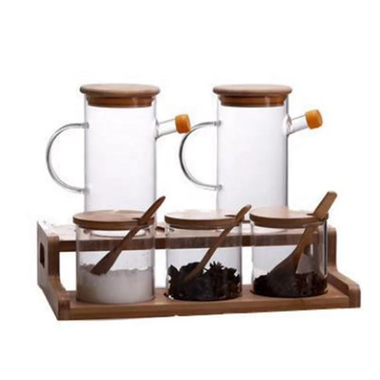 High borosilicate glass quantitative oil pot kitchen household oil tank creative soy sauce vinegar bottle seasoning bottle set