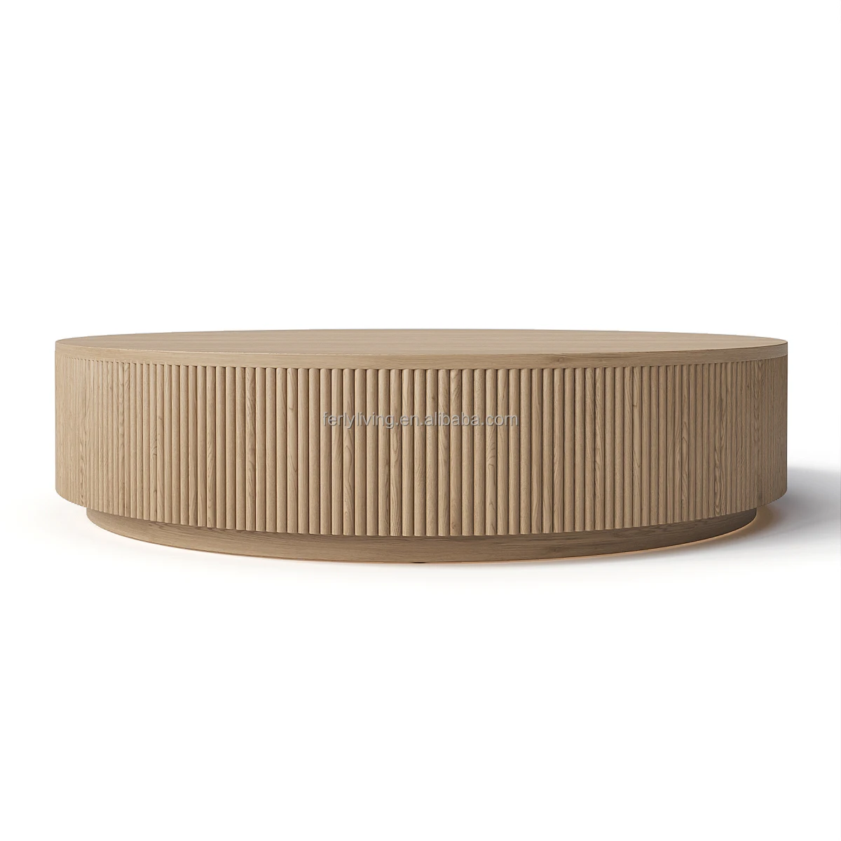 FERLY New arrival Living Room Furniture Set Rounded Curved Textured Matte Solid Plinth Round Coffee Table Sofa Set