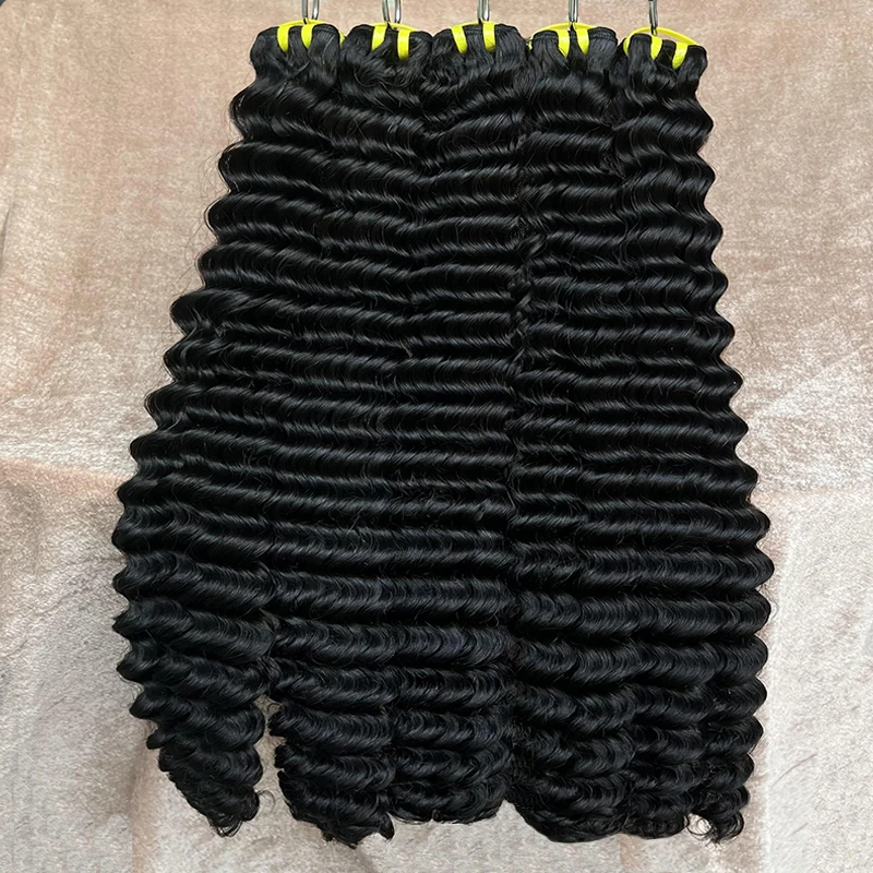 Raw Donor Unprocessed Hair 12A Grade Natural Wave Raw Indian Hair Loose Deep Wave Bundles
