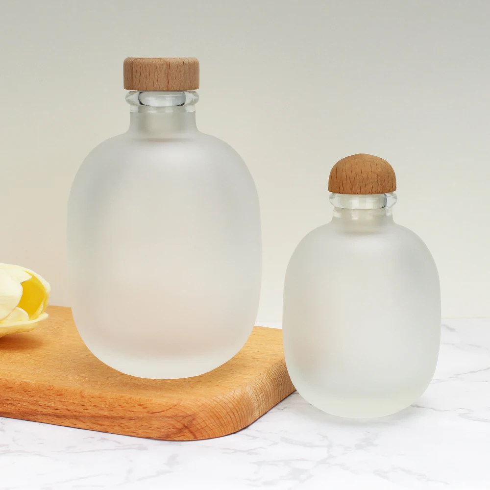 Empty 100ml 250ml 350ml 500ml Wine Liquor Spirit Vodka Storage Bottle Whiskey Frosted Clear Glass Juice Gin Bottles