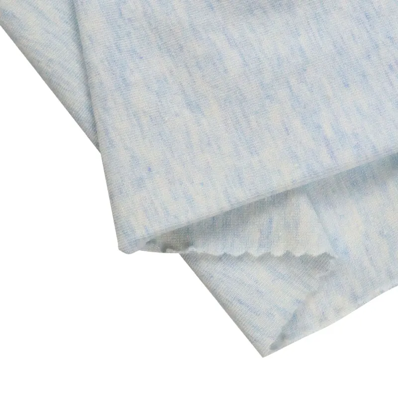 Soft blended yarn color knitted fabric spun rayon 47.5 cotton 47.5 spandex elastic underwear knitted fabric for ladies