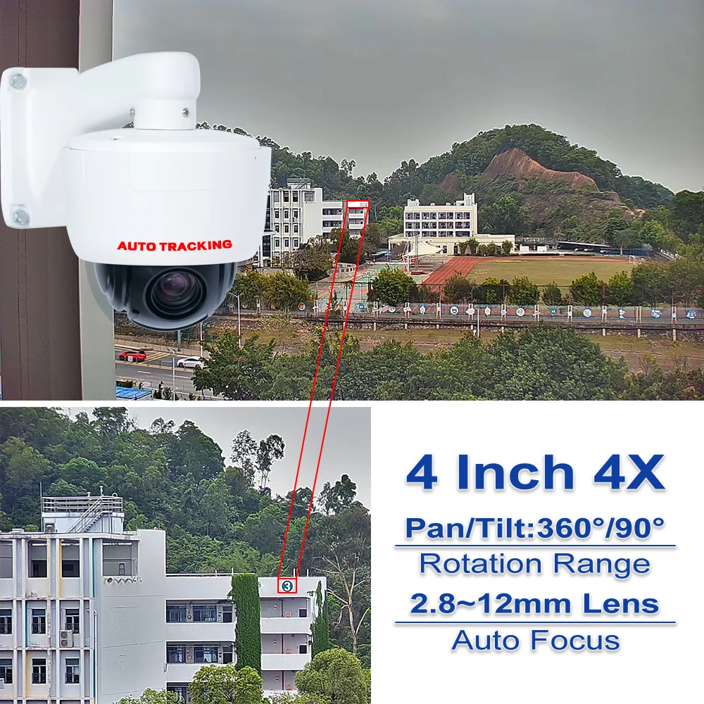 Hik-vision Protocol 4MP IP Camera Outdoor PTZ 30X Zoom CCTV Varifocal On-vif H.265 Dome wifi 4G Audio IMX415 Security Camera