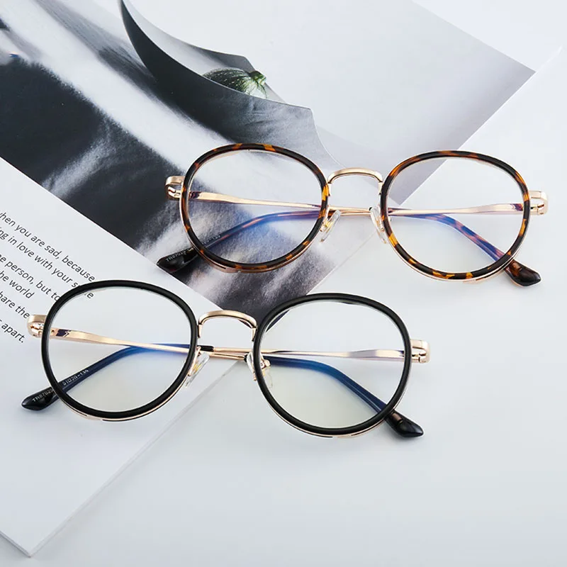 2023 round frame female TR90 myopia glasses frame blue light blocking glasses optical glasses