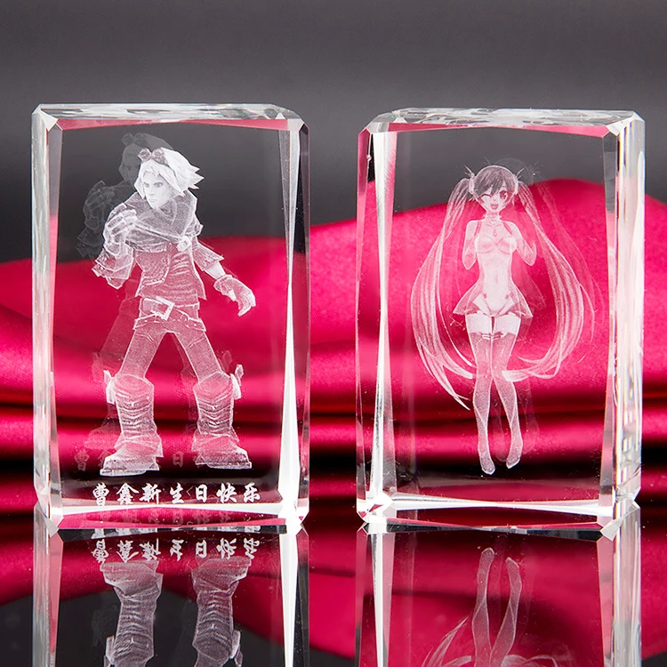 3D Laser Engraving Crystal Blank Engraved Cube for Decoration