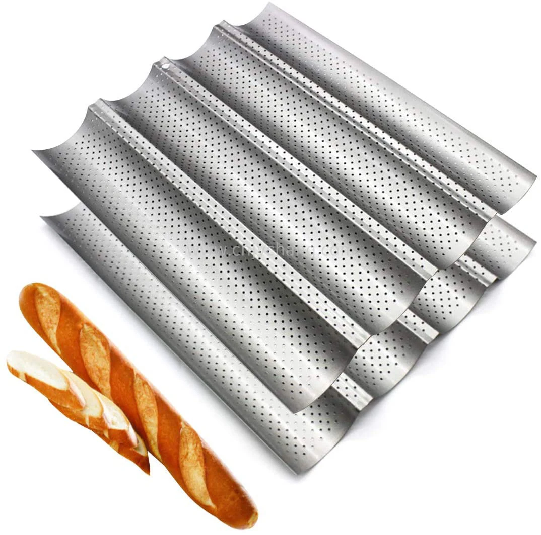 3 - 6 flutes Non-stick  French Baguette Bread Baking Tray Aluminum Alloy Bread Baking Tray With Manufacturer Supply