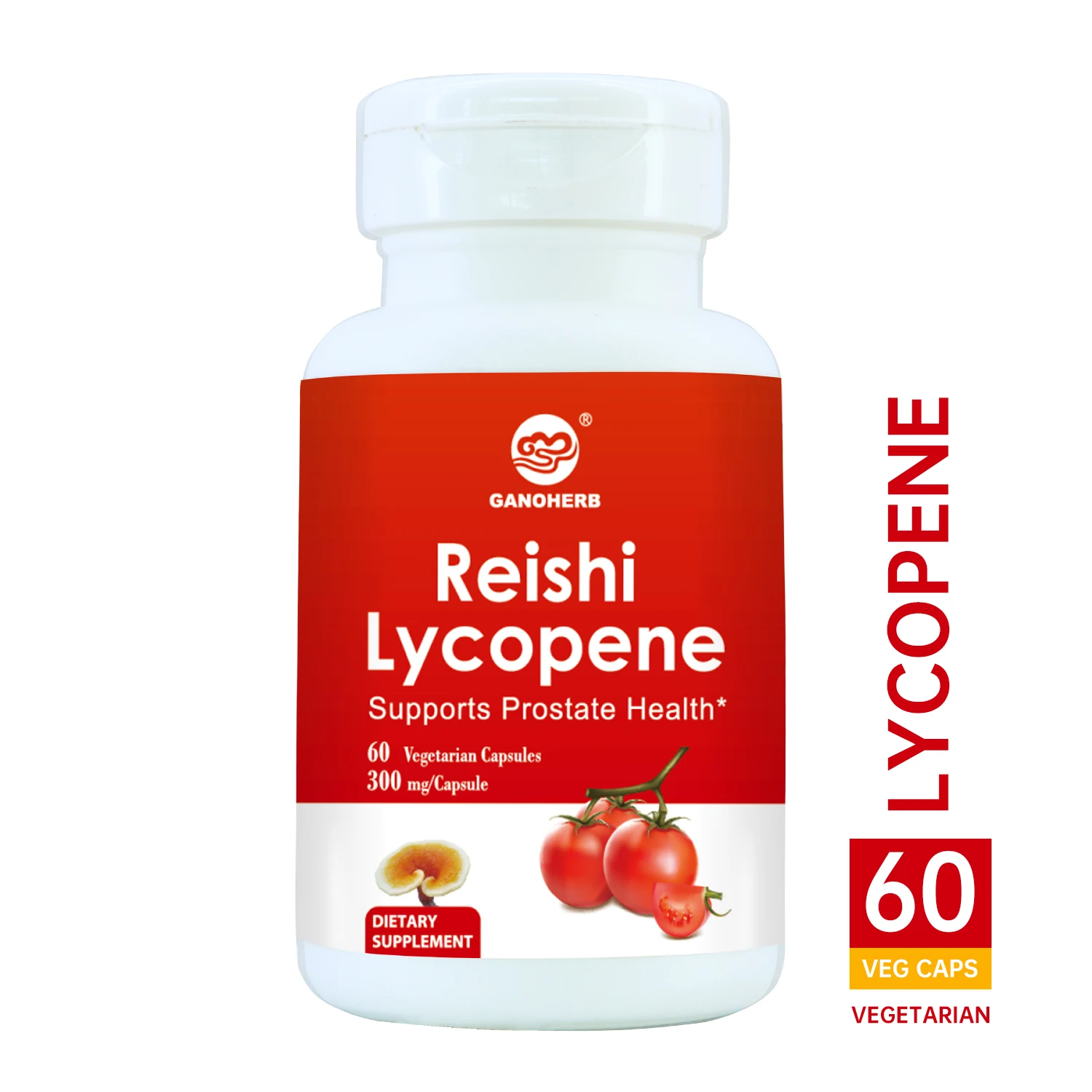 Капсулы антиоксиданта ликопена Ganoherb ganoderma lucidum травяные добавки Reishi для здоровья простаты и отбеливания