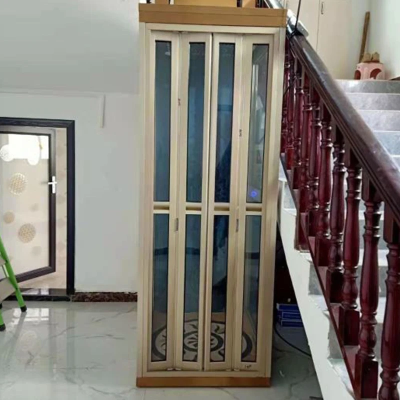 customize hight quality hitech gearless traction 3 floor mechanical hydraulic 400kg single passenger elevator lift machine