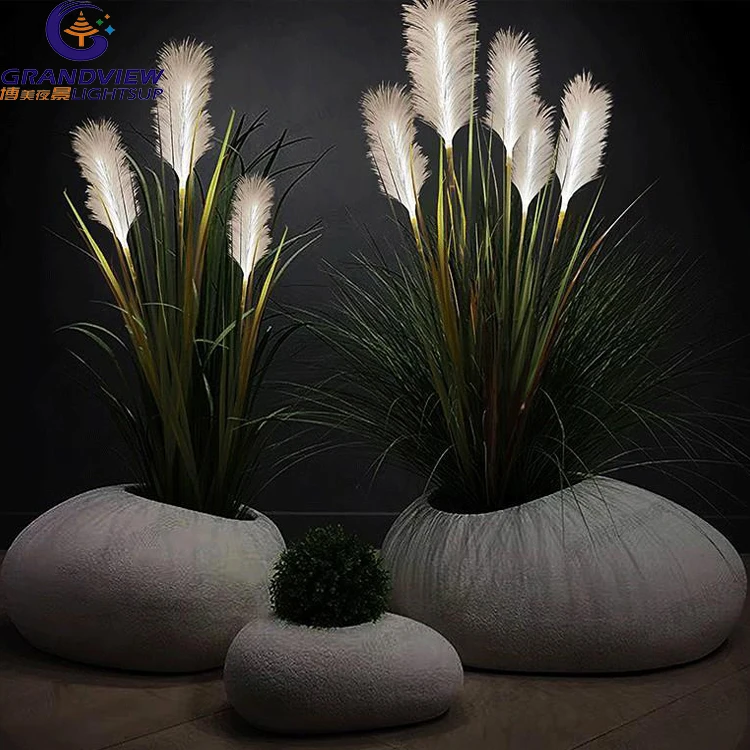 Hot sale outdoor 12V Fiber Optic LED Reed Lamp for garden decorate lights