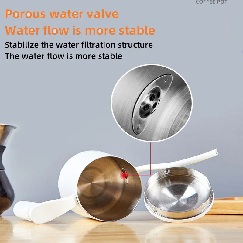 700ml Thin neck 18/10 stainless steel coffee pot pour-over coffee kettle for Hand Drip with Long handles and lids
