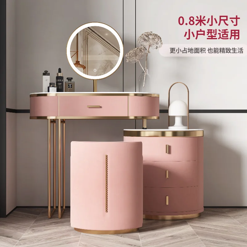 Latest design Italy France metal frame two tables dressing desk match study table stool mirror dressing table