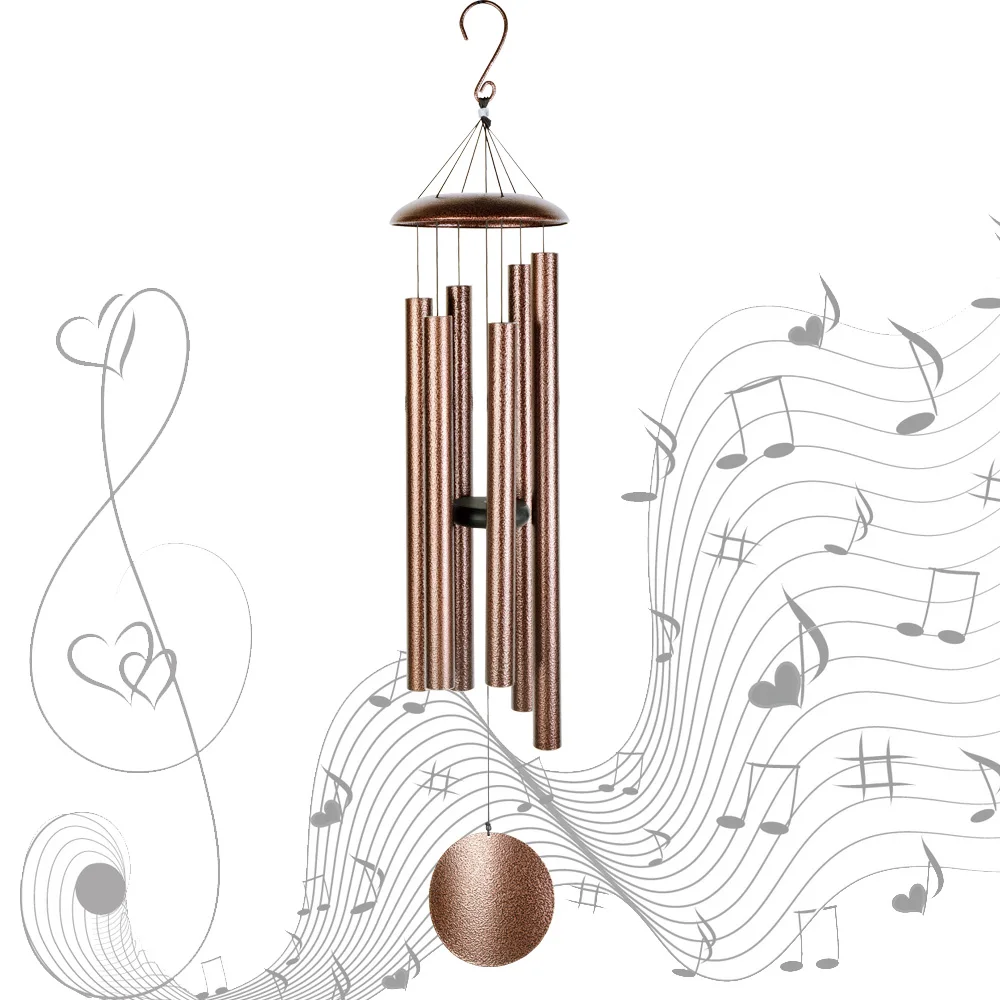 Wind Chimes Outdoor Deep Tone, 45 in Memorial Wind Chimes Large with 6 Heavy Tubes, Large Deep Tone Wind Chimes Outdoor for Gard