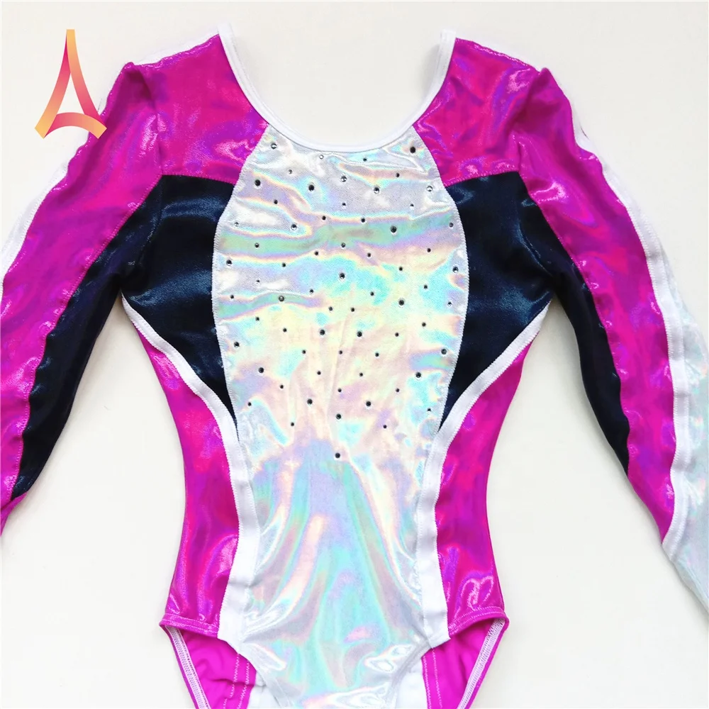 Chic Color-block Long Sleeve Gymnastics Leotards
