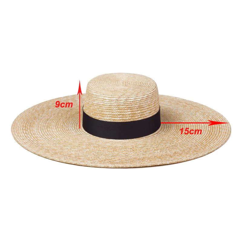 Wholesale New Women Wide Brim Beach Hat Ladies Summer Big Straw Hats UV Protection Sun Hat