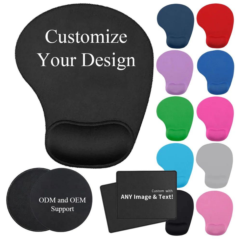 Factory Wholesale Custom Mouse Pad Design Desk Rubber PVC Computer Printing Pattern Custom Logo pattern Wrist Rest Eva Mousepad