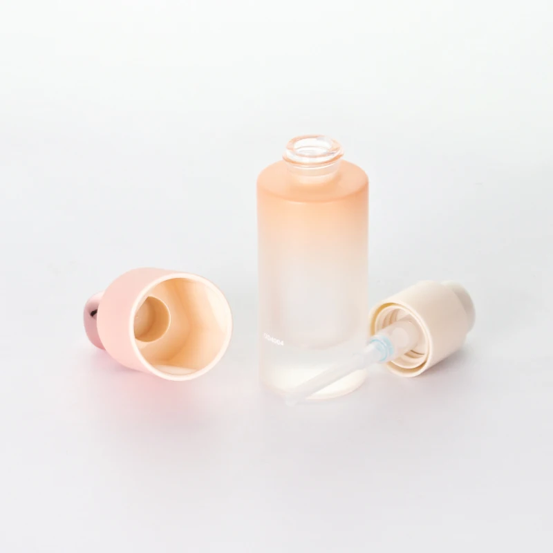 15ml High quality thick bottom cylinder glass bottle with heart decoration pump