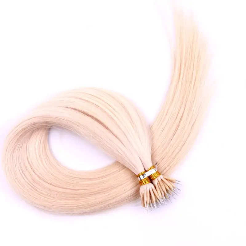 Virgin Cuticle Aligned Nano Bead Slavic Raw Human Hair Brazilian Remy 1G Strand Russian Nano Ring Hair Extensions
