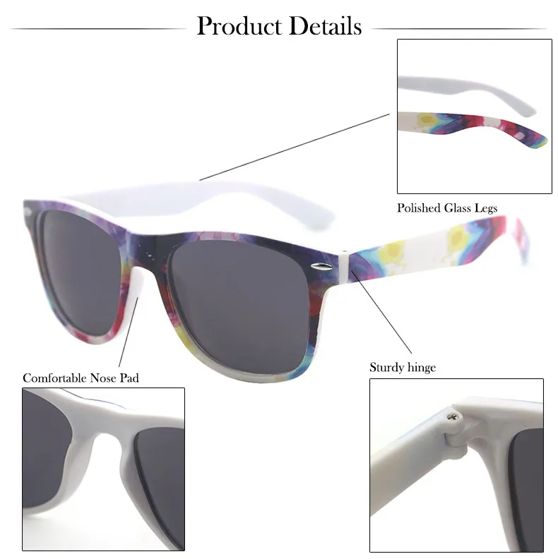 Wholesale promotion custom logo popular retro sunglasses unisex  fashion printing cheap sunglasses