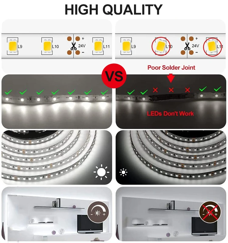 LED Strip Light Remote Control Flexible 5V 12V 24V 5M 8M 2835 SMD RGB led Smart Strip light /Led Strip Lights/Led Light Strip