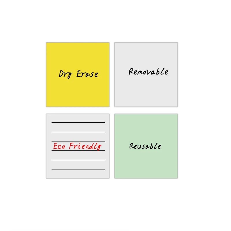 Оптовая продажа клейких заметок UCI индивидуальные высококачественные многоразовые съемные сухие стираемые клейкие заметки