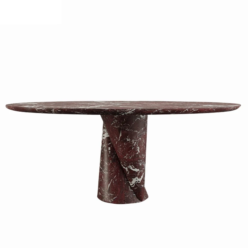 Hot Sale Marble Luxury Stone Indoor Kitchen Table Oval Shape Top rosso levanto Marble Dining Table