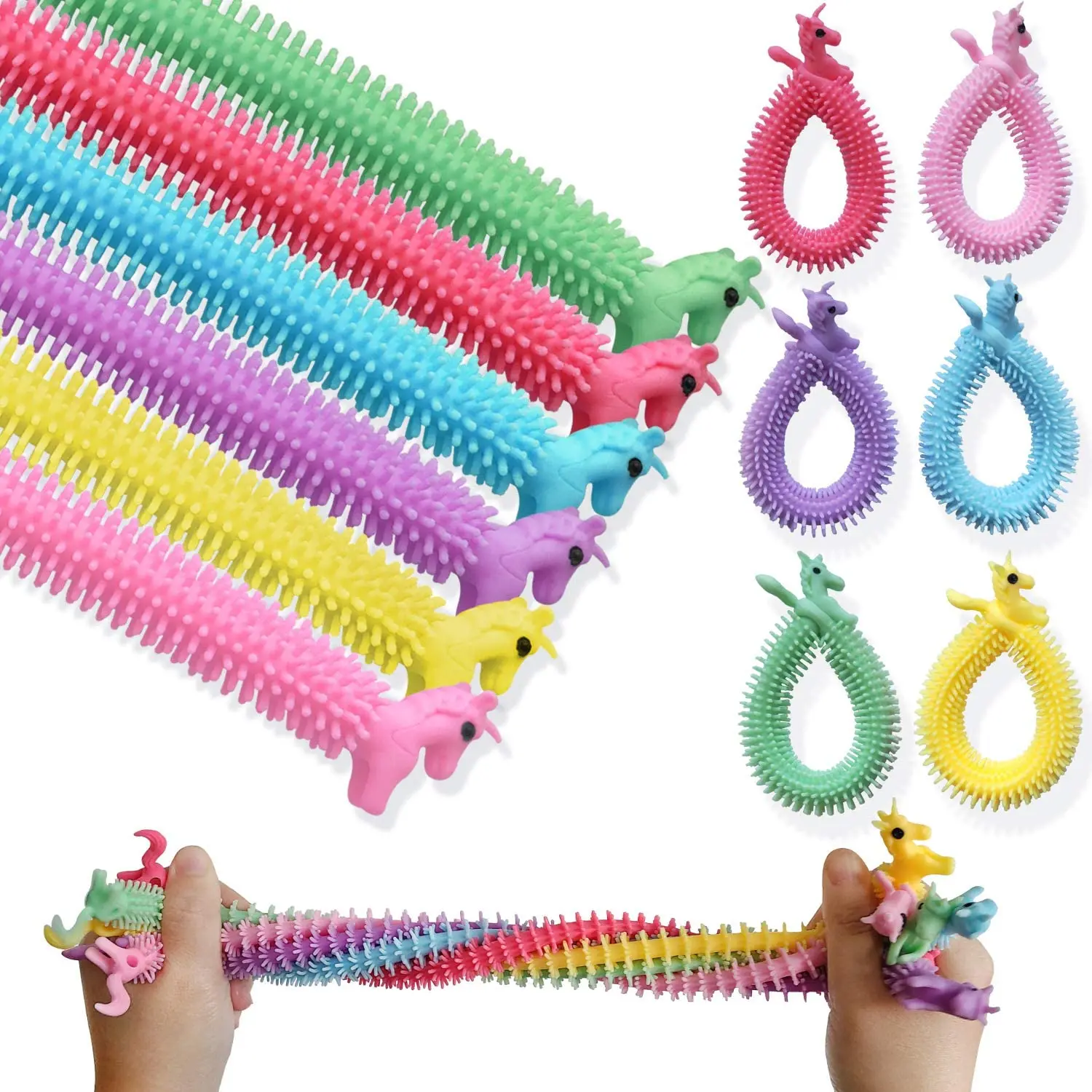 
Unicorn Stretchy String Fidget Sensory Toys for Kids Boys Girls Teenagers with Autism Stress Relief Party Favors Stocking Stuffe 