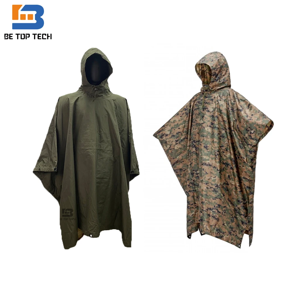 Multifunctional Poncho Raincoat Camouflage Portable Travel Military Poncho