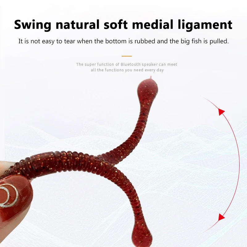 Lifelike Red Worms Soft Bait Simulation Earth Worm Floating Artificial Fishing Soft Lures Worm