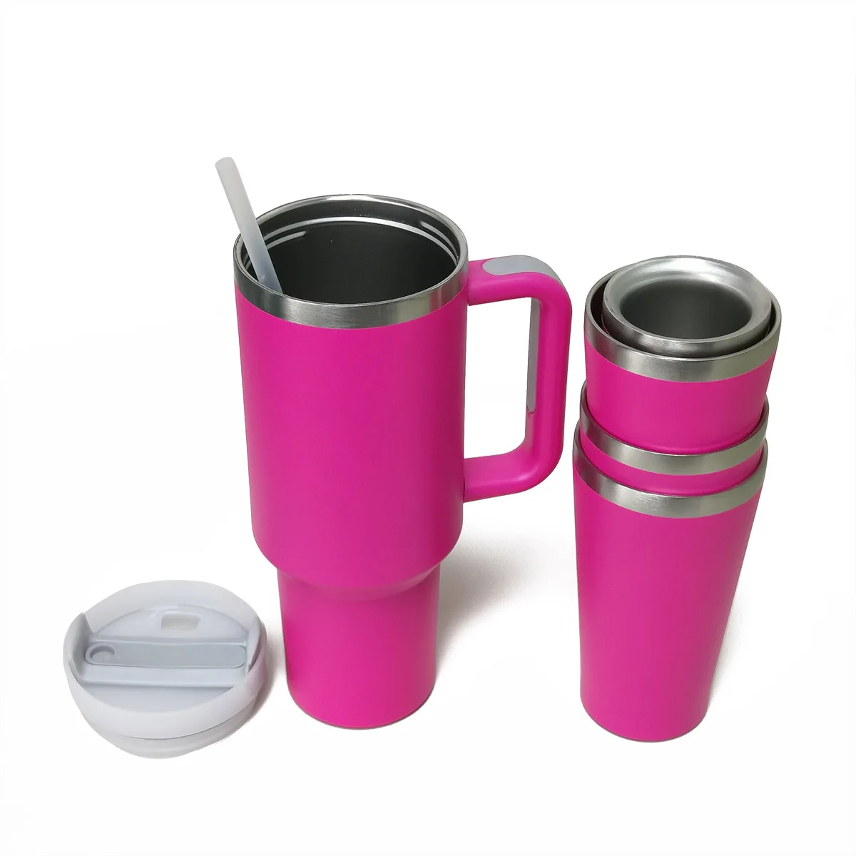 40oz Tumbler Set Double Wall Stainless Steel Coffee Cups Mugs Tumblers with handle water bottles 5 pcs set cups