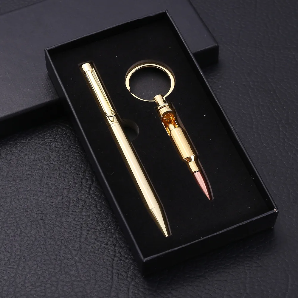 Creative coporative keychain pendant bullet bottle opener signature pen paper gift box set wedding