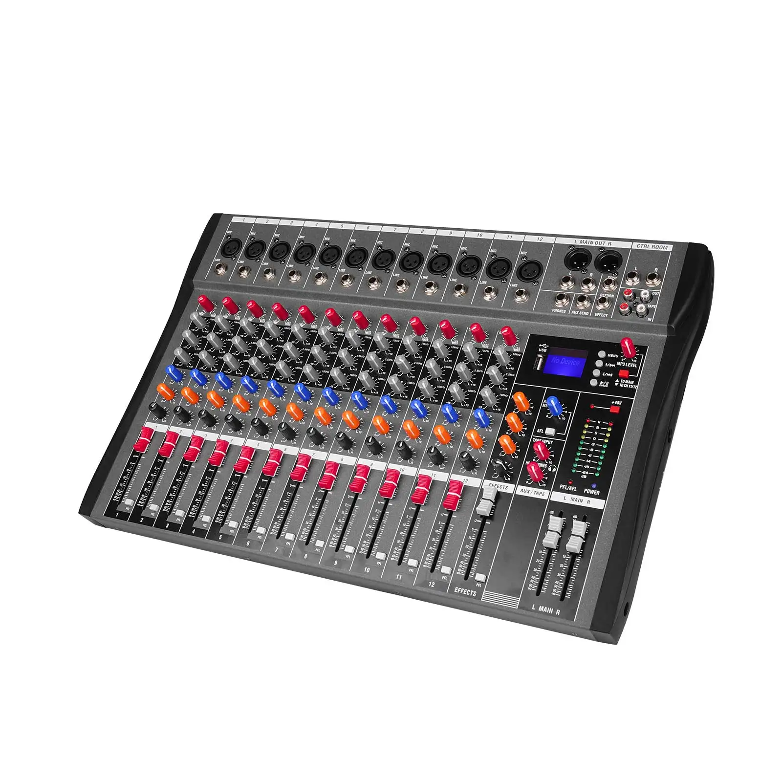 Audio mixer, audio console CT12 12 channel audio mixer for performances