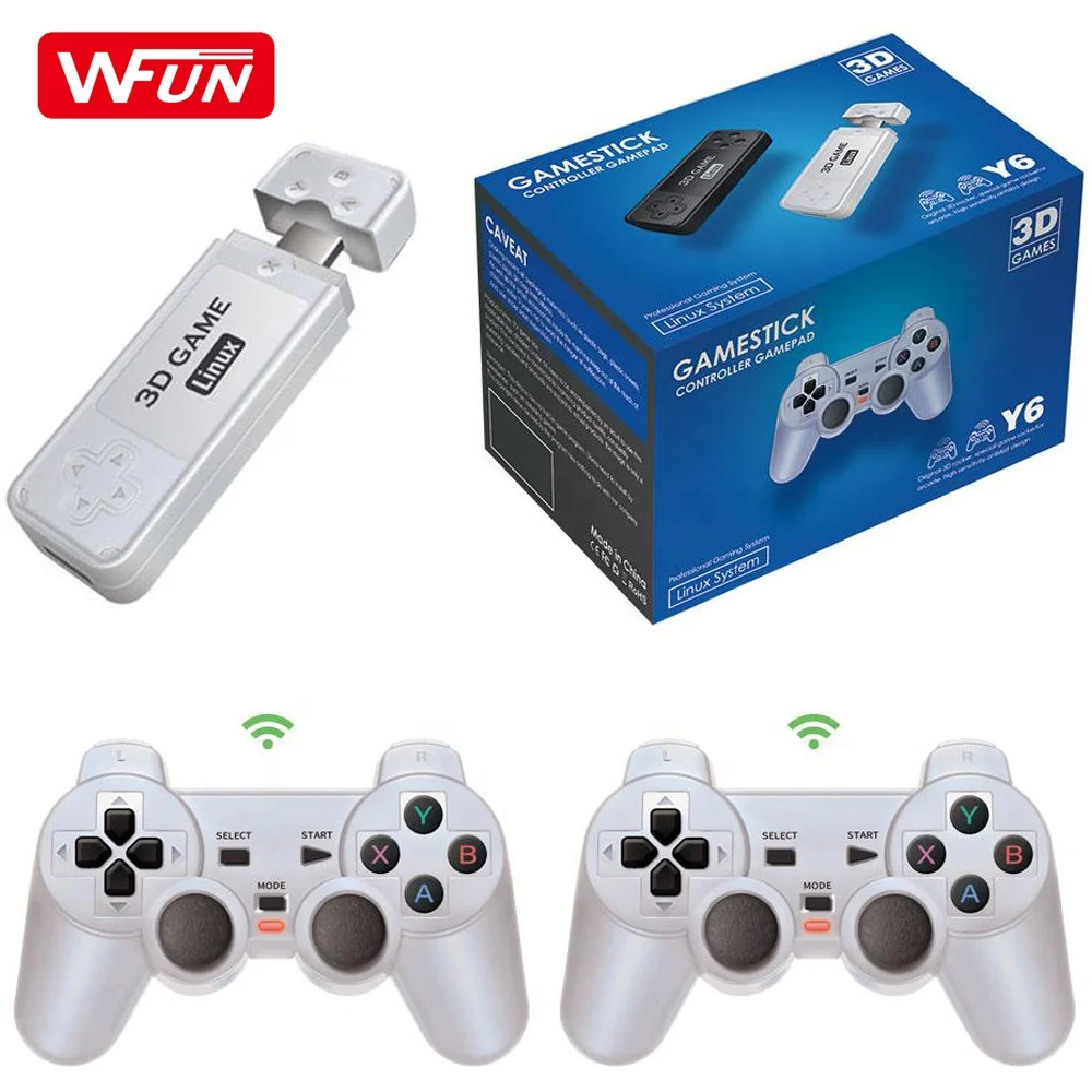 Y6 Game Stick 4K HD TV Retro Classic Video Game Console 64GB 10000 games 3D Gaming Console For PSP/N64