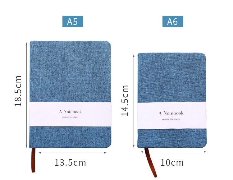 Eco Friendly Manufacture A5 A6 Custom Cover Pattern Premium Hardcover Dotted Linen Notebook Fabric