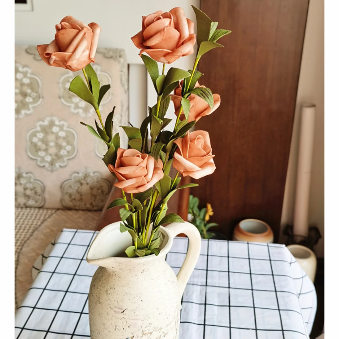 European multi-headed crimped bouquet wedding decoration living room home photography artificial simulation flowers