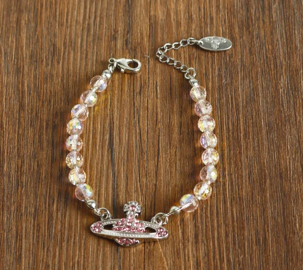 New Arrivals Dream Pink 3D Saturn Necklace Planet bead Necklace jewelry Fashion Pink Saturn bracelet Necklace