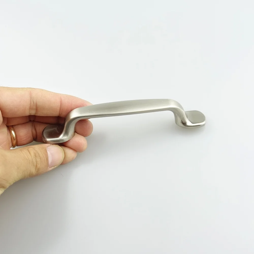 Satin Nickel Cabinet Pulls Zinc Alloy Cupboard Drawer Pull Cabinet Door Wardrobe Handles Furniture Hardware Kitchen Hardware