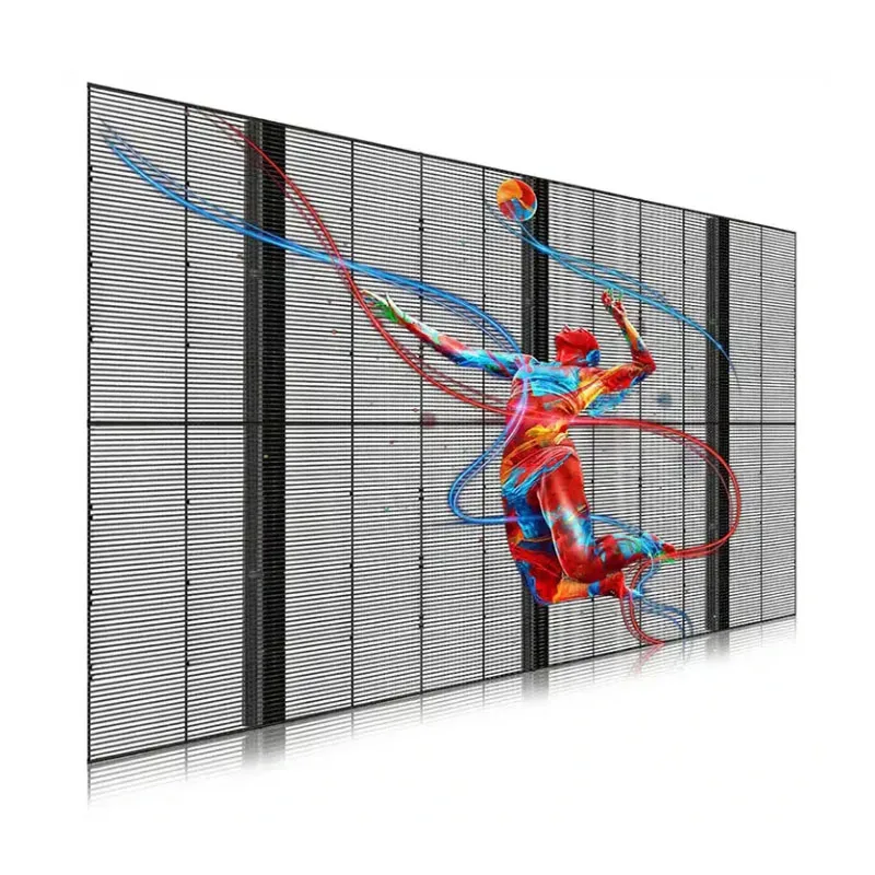 Outdoor vstar  p3 strips flexible self adhesive  holographic invisible transparent led reefilm display screen