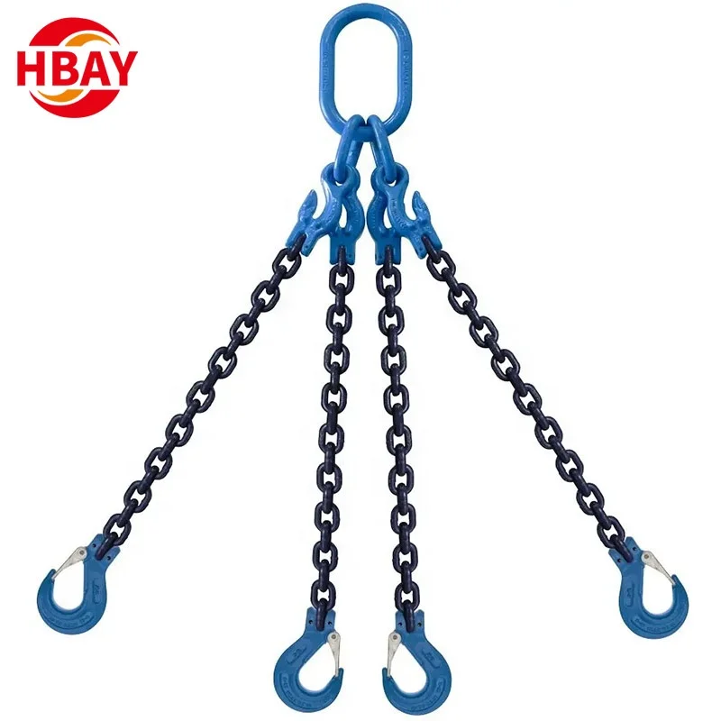Heavy Duty Alloy Steel Forged 1 2 3 4 Leg Lifting Chain and Hook Rigging Sling Anchor Marine