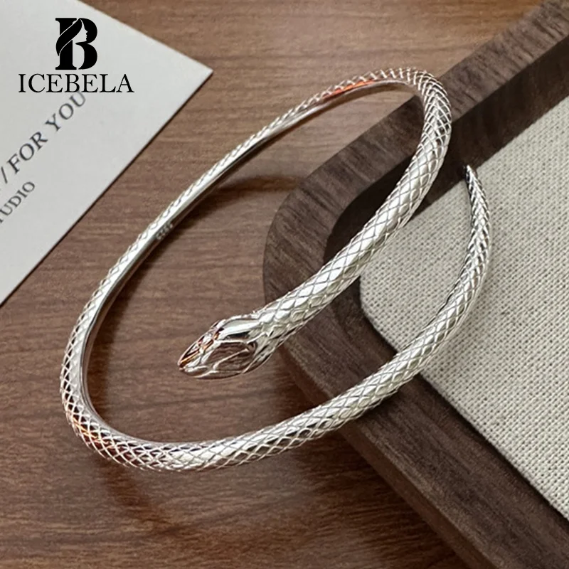 Luxury New Fashion Charms Cuff Bracelet 925 Sterling Silver Gift Party Personalized Design Adjustable Snake Bangles For Women