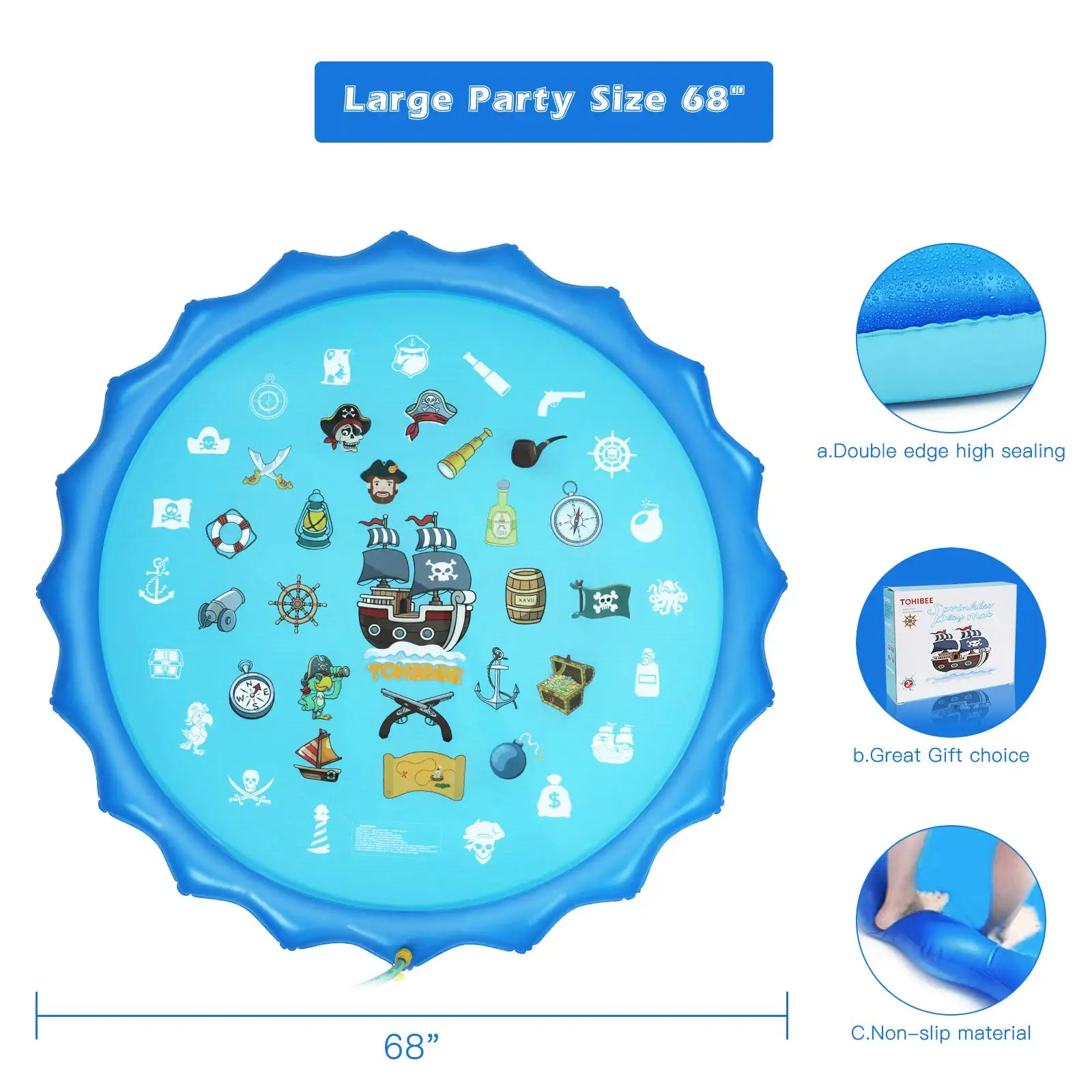 Детский надувной коврик для водяных брызг, игровой коврик для младенцев