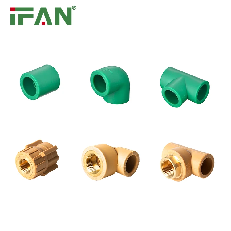 IFANPlus High Quality Tube Connector Connect Fittings 20-110mm Injection Polypropylene Pipe Fittings Yellow Green PPR Fittings