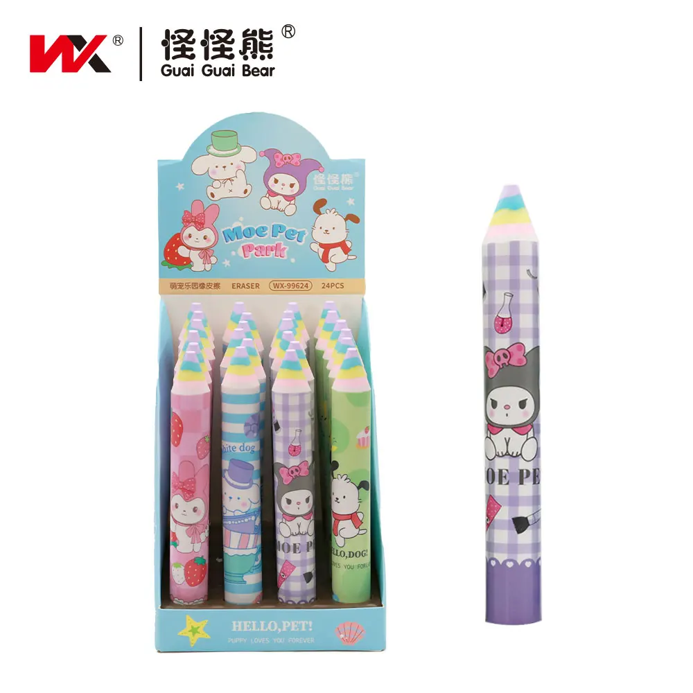 2024 New Stock Kawaii Rabbit Kitten Pencil Eraser Rubber and TPR Toy-Shaped School Supplies for Children Factory Promotion