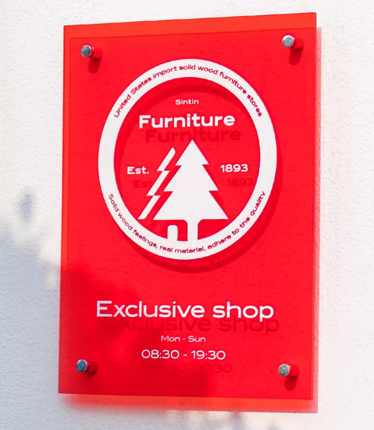 BIGIMAGE Custom Logo Design Wall Display Transparent Clear Acrylic Sheets digital UV printing outdoor billboard display