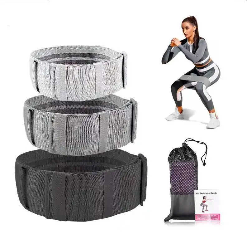 Latex wire mesh fabric adjustable hip resistance bands anti slip