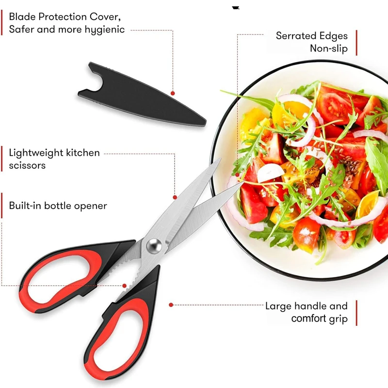 Dishwasher Safe Poultry Shears Herb Cutter Food Utility Stainless Steel Kitchen Scissors All Purpose Heavy Duty Kitchen Shears
